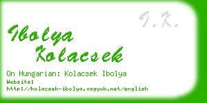 ibolya kolacsek business card